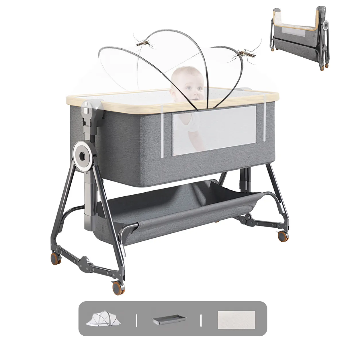 VIDITA - Cuna Colecho Corral Bebe Plegable Mosquitero Colchón