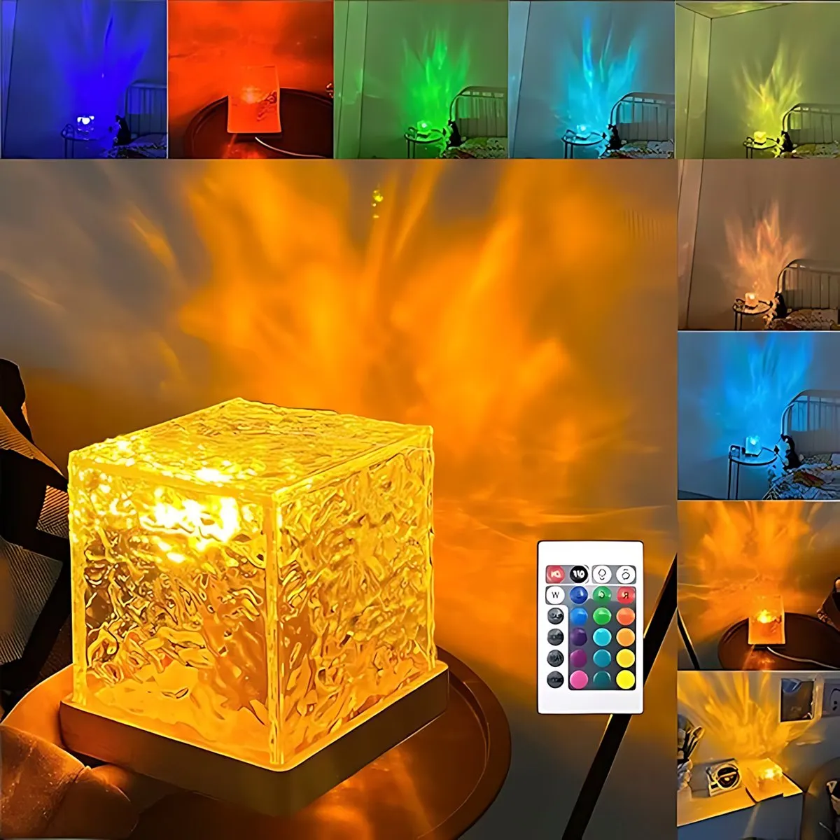 GENERICO - 16 Colores Dynamic Water Ripple Proyector  Luz Nocturna