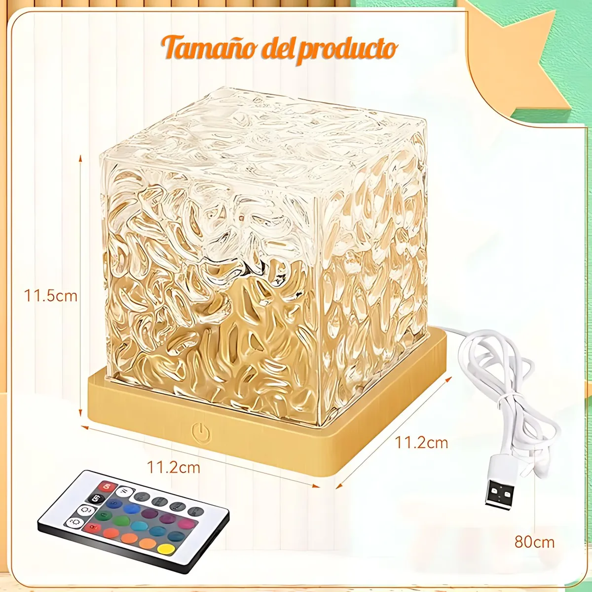 GENERICO - 16 Colores Dynamic Water Ripple Proyector  Luz Nocturna