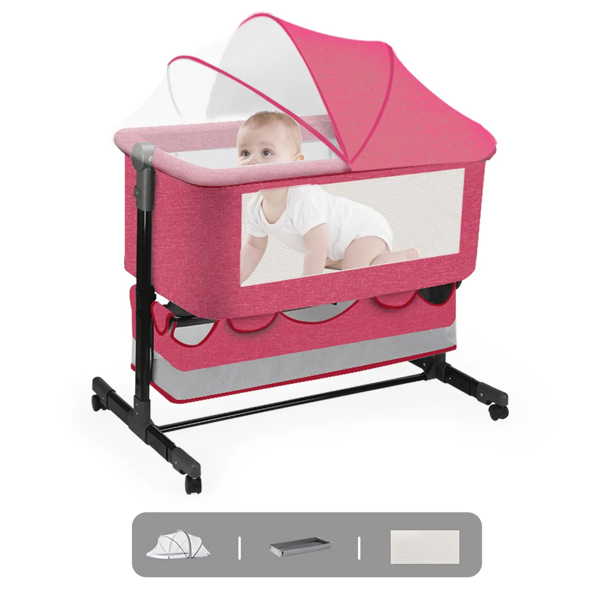 VIDITA - Cuna Colecho Corral Bebe Guagua Mecedora Mosquitero Colchón