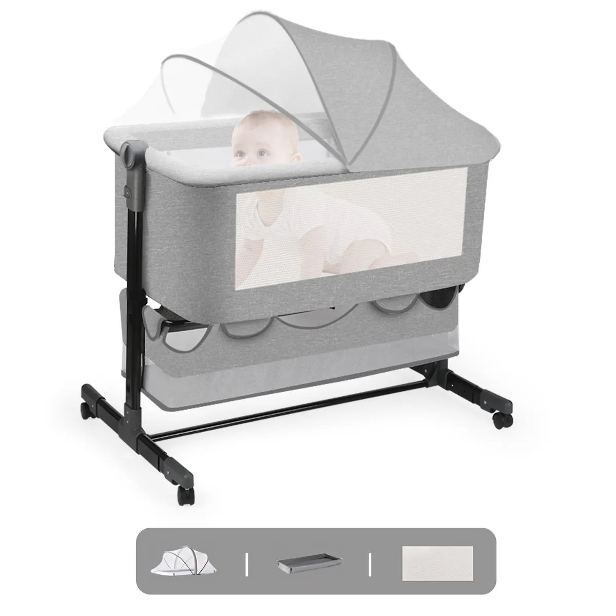 VIDITA - Cuna Colecho Corral Bebe Guagua Mecedora Mosquitero Colchón