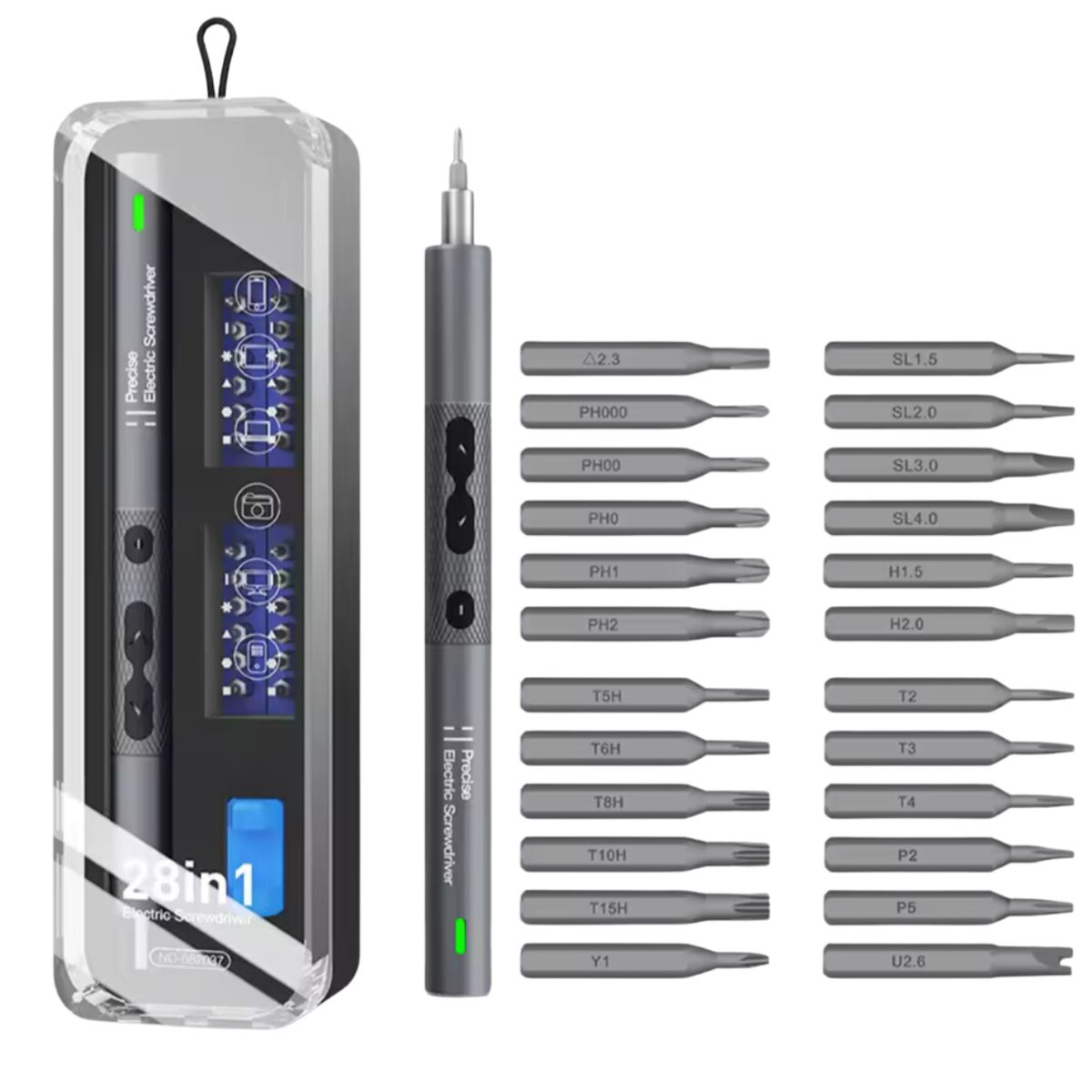 GENERICO - Mini Destornillador Inalámbrico Bateria De Litio Y Luz Led