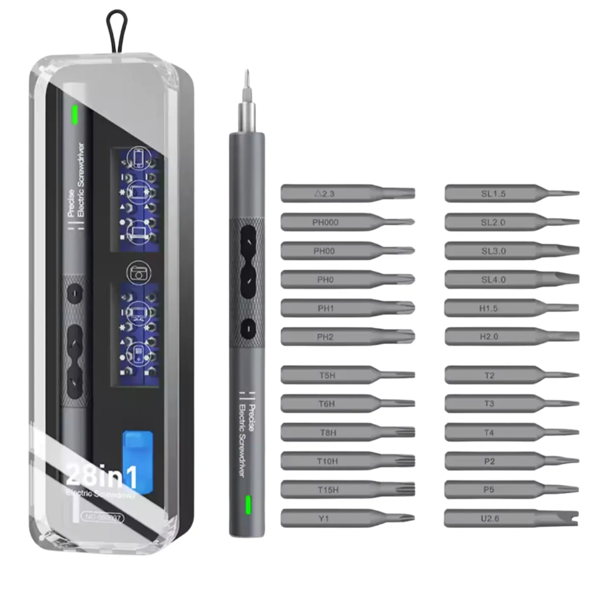 GENERICO - Mini Destornillador Inalámbrico Bateria De Litio Y Luz Led