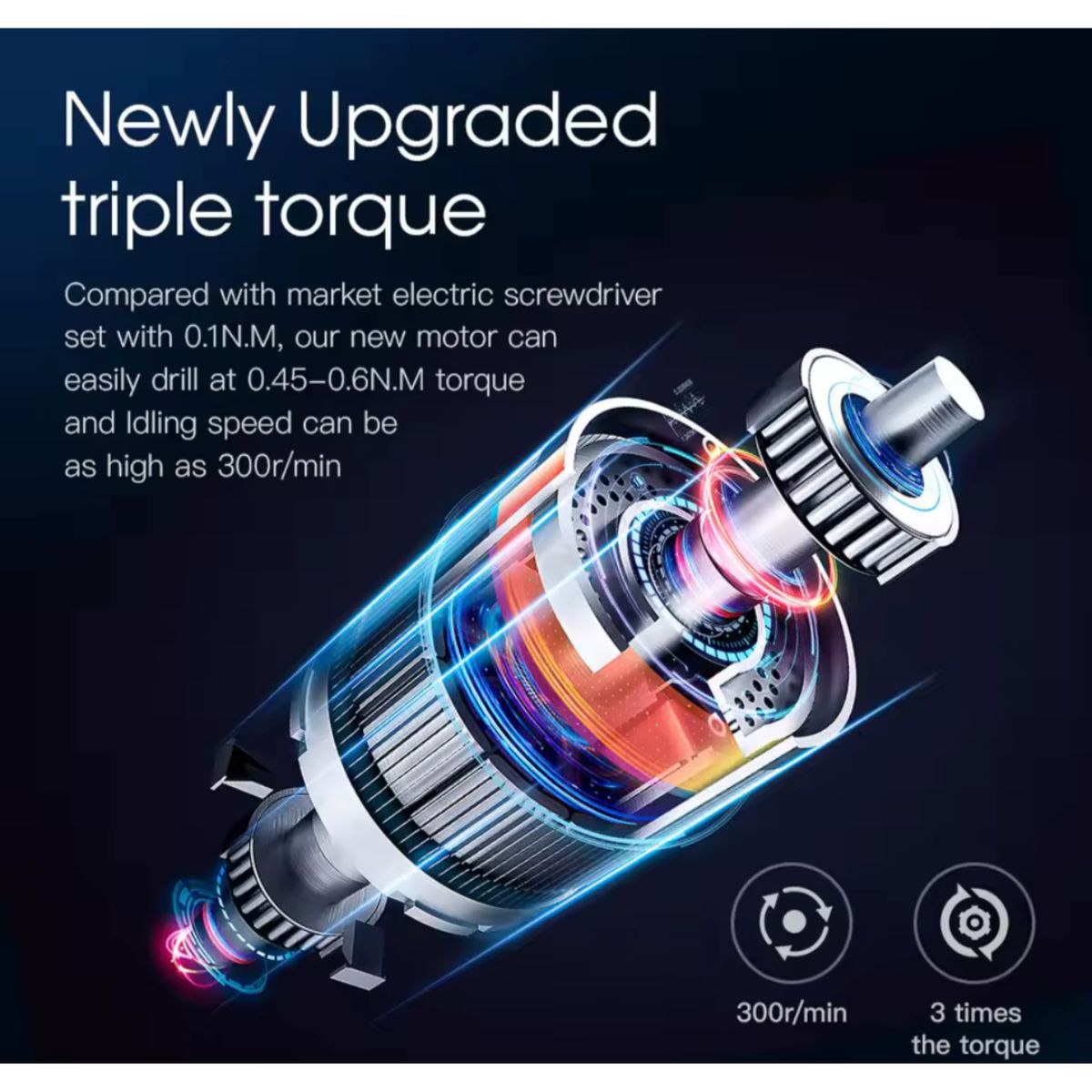 GENERICO - Mini Destornillador Inalámbrico Bateria De Litio Y Luz Led