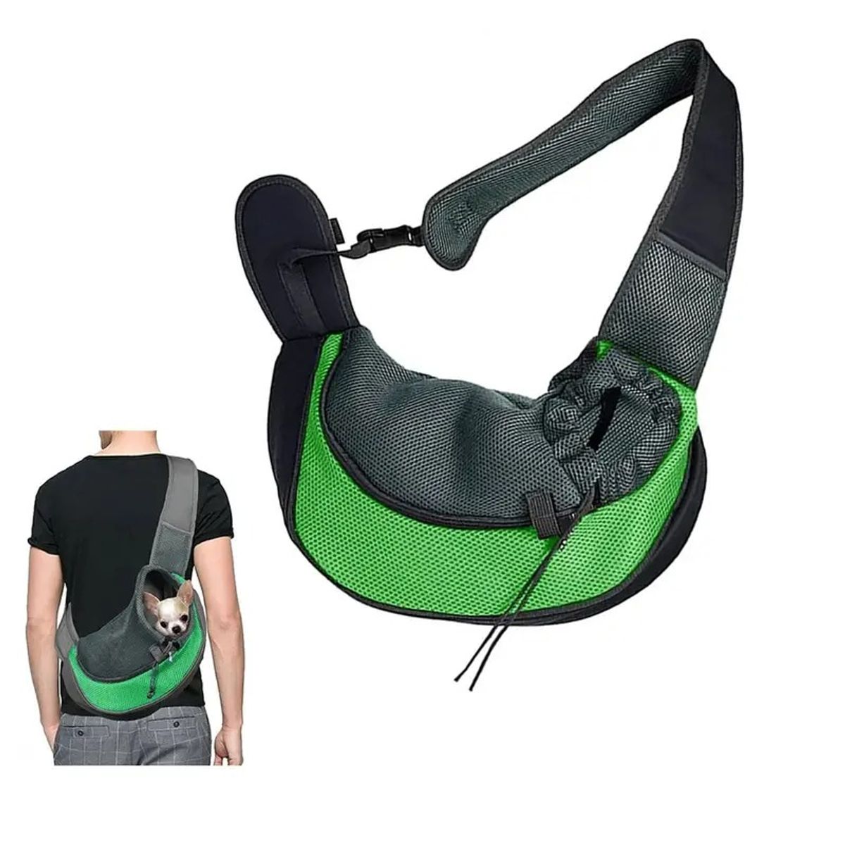 DEFENSOR FOREVER - Bolso Banano Transportador Para Mascotas Perros gatos verde