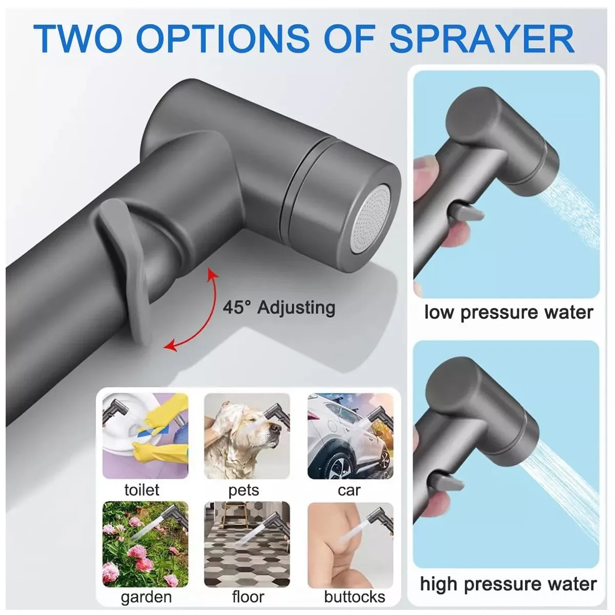 KUANGYE - Ducha Bidet Arabe Acero Inoxidable Baño Wc Inodoro Durable