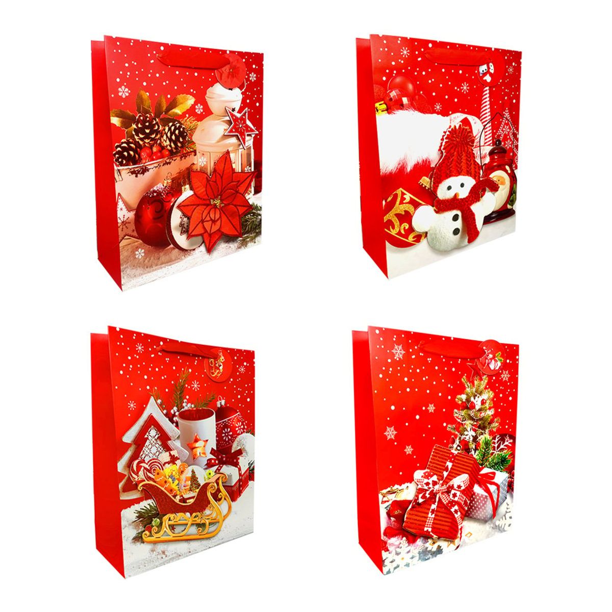 GENERICO - BOLSA DE REGALO NAVIDAD GLITTER 30X40 X1UNI