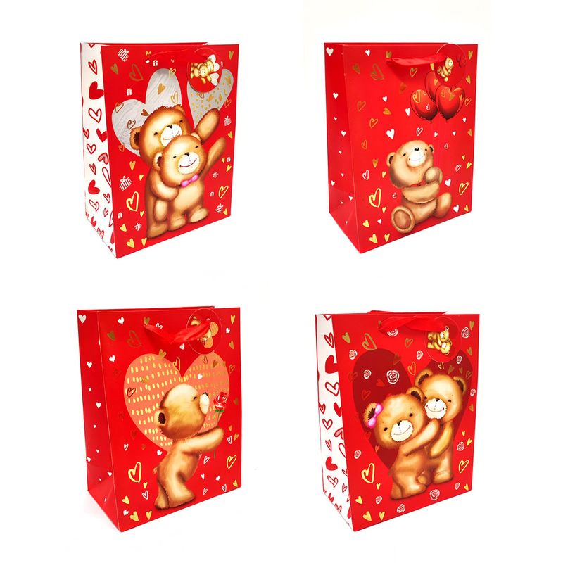 GENERICO - BOLSA DE REGALO OSITO 26X32 X12 UNI