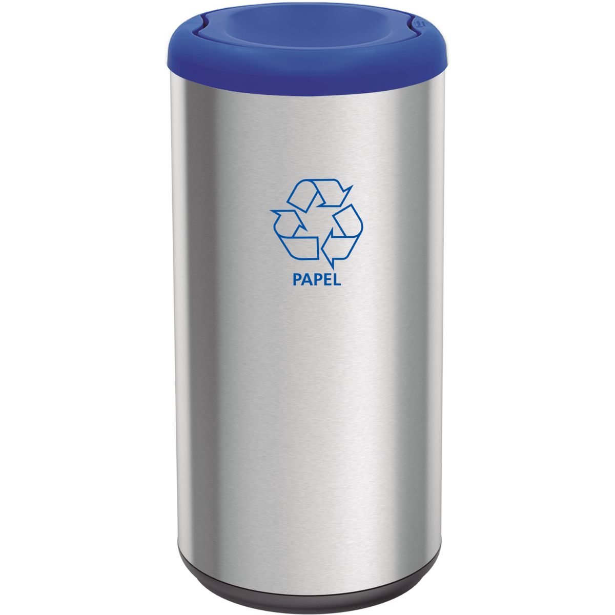 TRAMONTINA - Basurero De Acero Inoxidable 40 L De Capacidad, Aro Azul