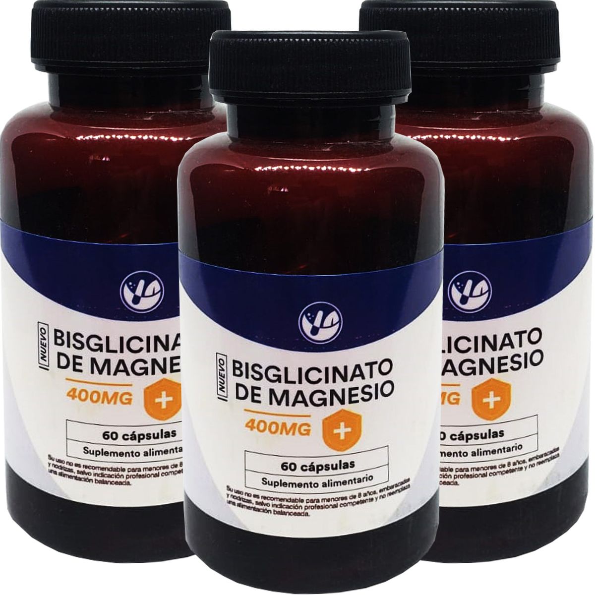 NATURAL FARM - 3 X Natural Farm Bisglicinato de Magnesio 400 mg 60 Caps