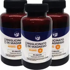 NATURAL FARM - 3 X Bisglicinato de Magnesio 400 mg 60 Caps