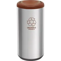 TRAMONTINA - Basurero De Acero Inoxidable 40 L De Capacidad, Aro Café