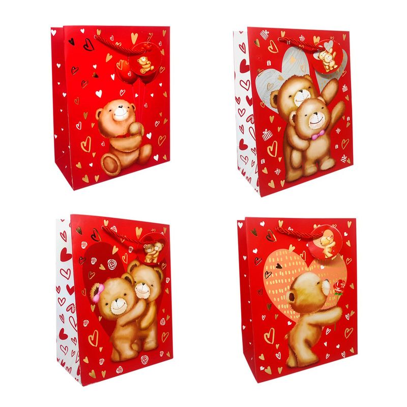 GENERICO - BOLSA DE REGALO OSITO METALLIC 26X32 X1UNI