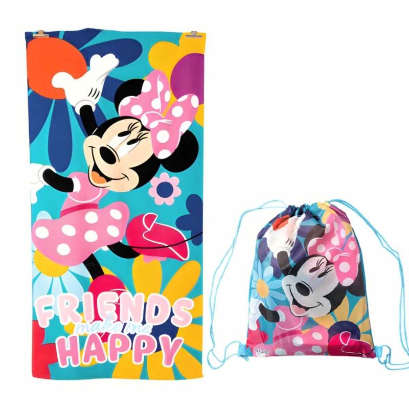 OEM - TOALLA PLAYA MF CBOLSO 70x140 CM MINNIE AZUL