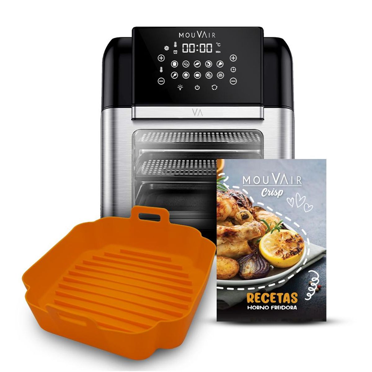 MOUVAIR - Horno Freidora Crisp 10 L + Molde de Silicona
