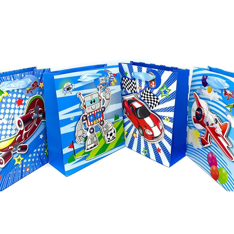 GENERICO - BOLSA DE REGALO MOTORES GLITTER 3D 195X235 CM X12 UNI