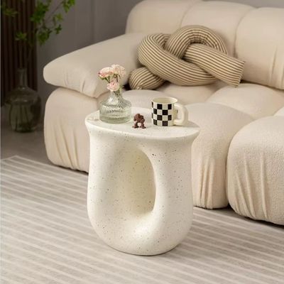 Imagen 2 del producto Mesa De Centro Lateral Tipo Escultura En U Nórdico Crema Blanco