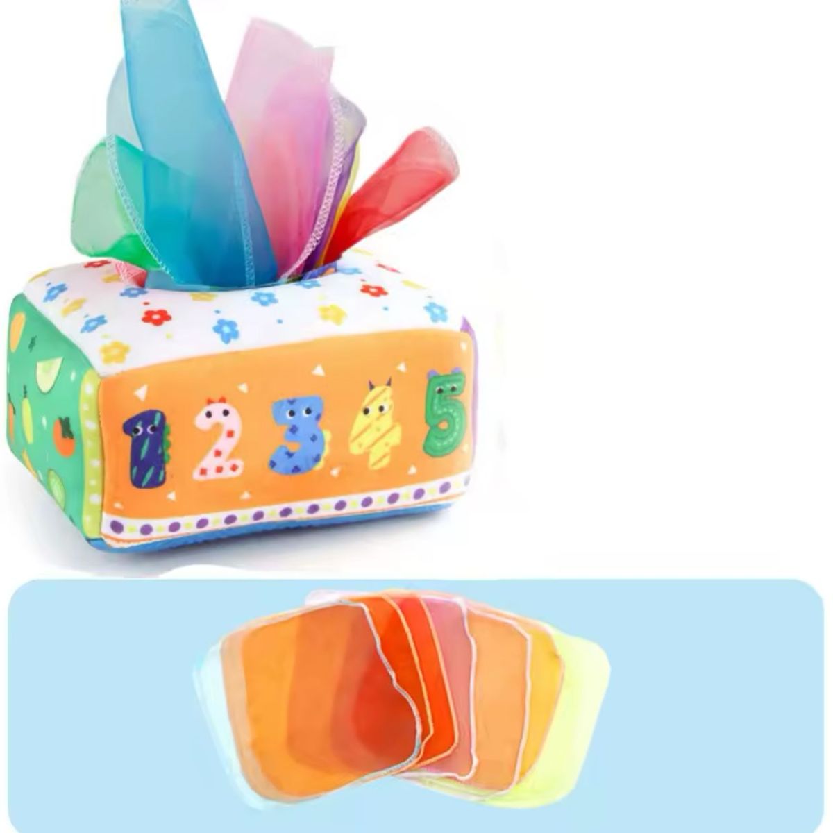 GENERICO - Caja De Pañuelos Montessori Didáctico Sensorial Para Bebés