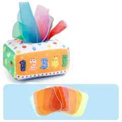 GENERICO - Caja De Pañuelos Montessori Didáctico Sensorial Para Bebés