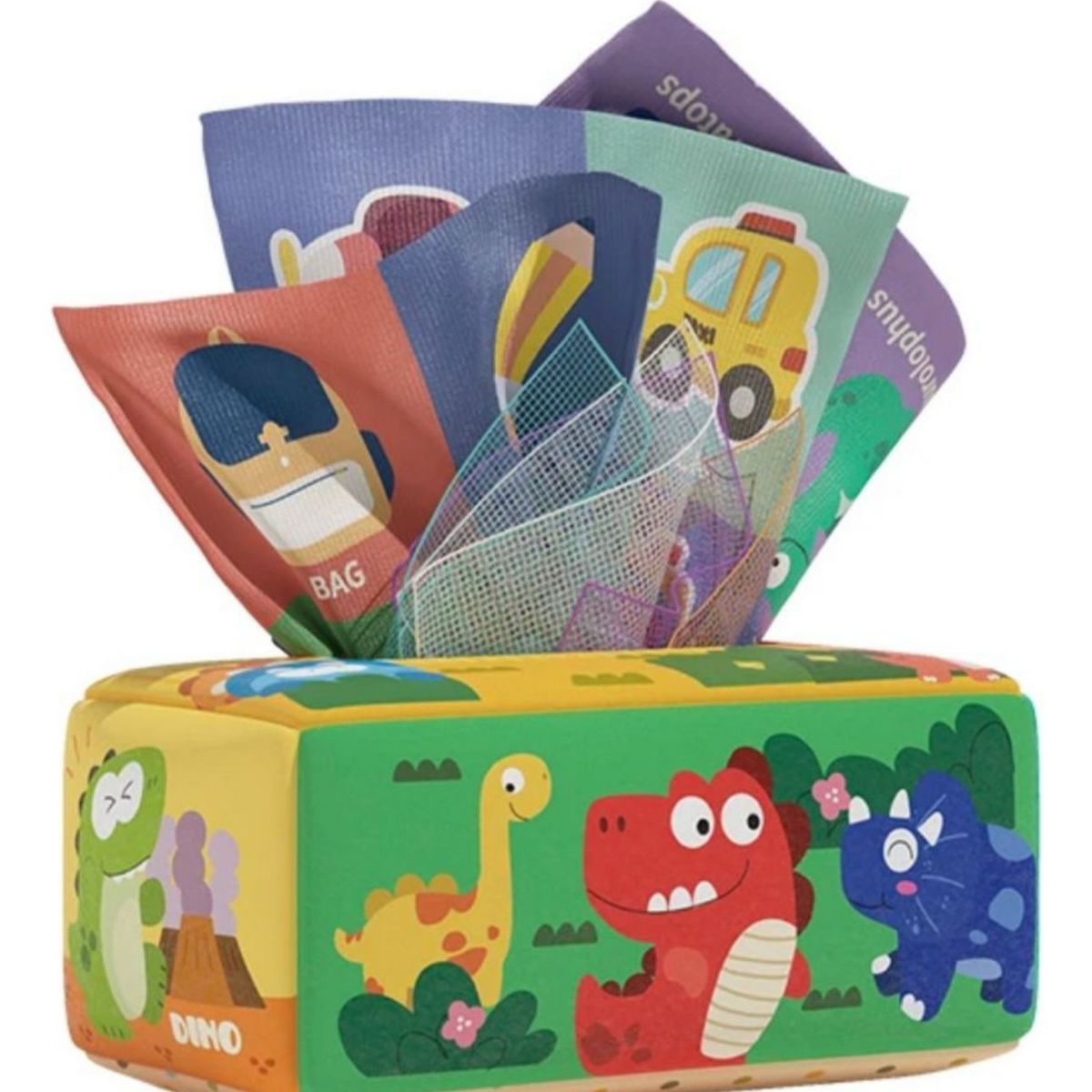GENERICO - Caja De Pañuelos Montessori Didáctico Sensorial Para Bebés