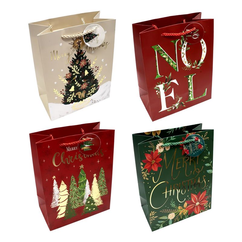 GENERICO - BOLSA DE REGALO NAVIDAD MERRY CHRISTMAS 26X32 X12UNI