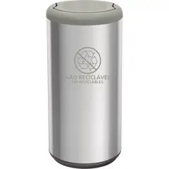 TRAMONTINA - Basurero De Acero Inoxidable 40 L De Capacidad, Aro Gris