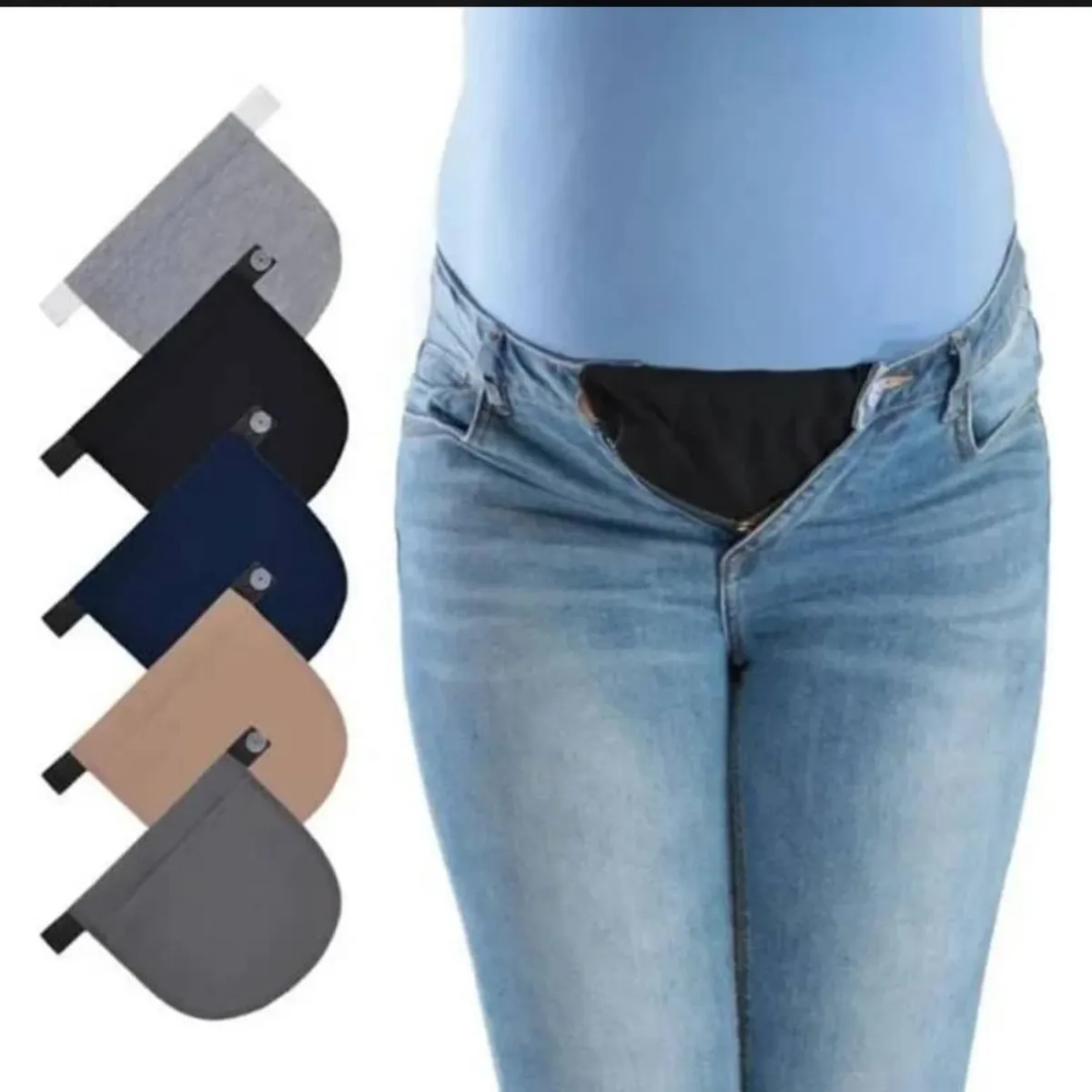 GENERICO - Set 5 Extensores De Pantalón Bandas Para Embarazo Maternidad