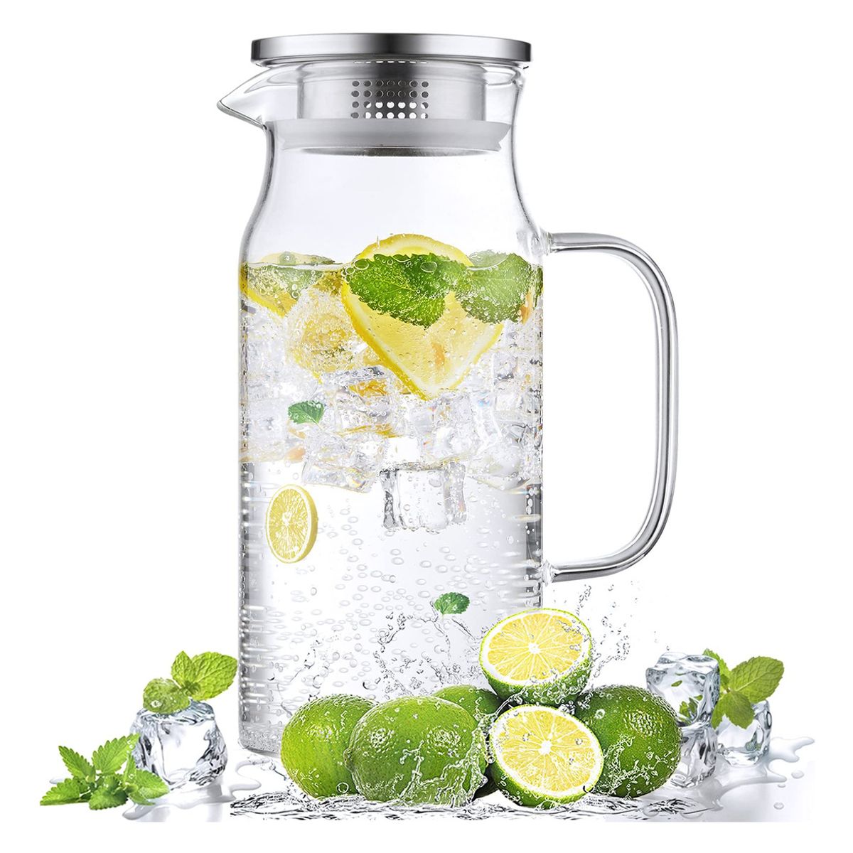 GENERICO - Jarra Vidrio De 1000 Ml Para Bebidas Calientes Frías