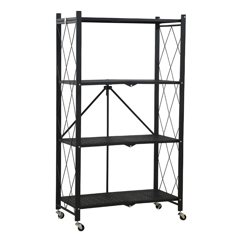 PROCHEF - Estante Plegable de Acero con Ruedas. 4 bandejas