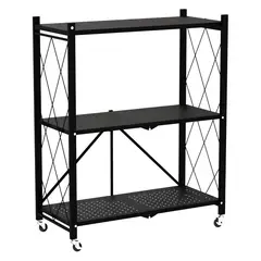 PROCHEF - Estante Plegable de Acero con Ruedas. 3 bandejas