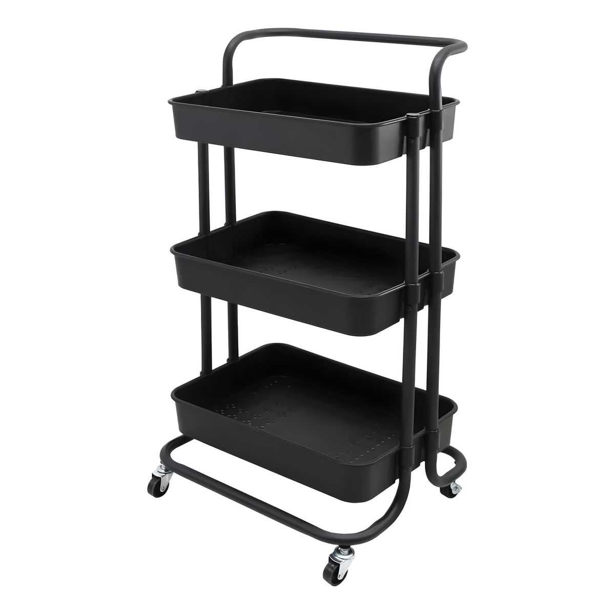 PROCHEF - Carro Organizador Multiuso Negro Bandejas Plásticas