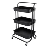 Carro Organizador Multiuso Negro Bandejas Plásticas