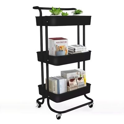 Imagen 2 del producto Carro Organizador Multiuso Negro Bandejas Plásticas