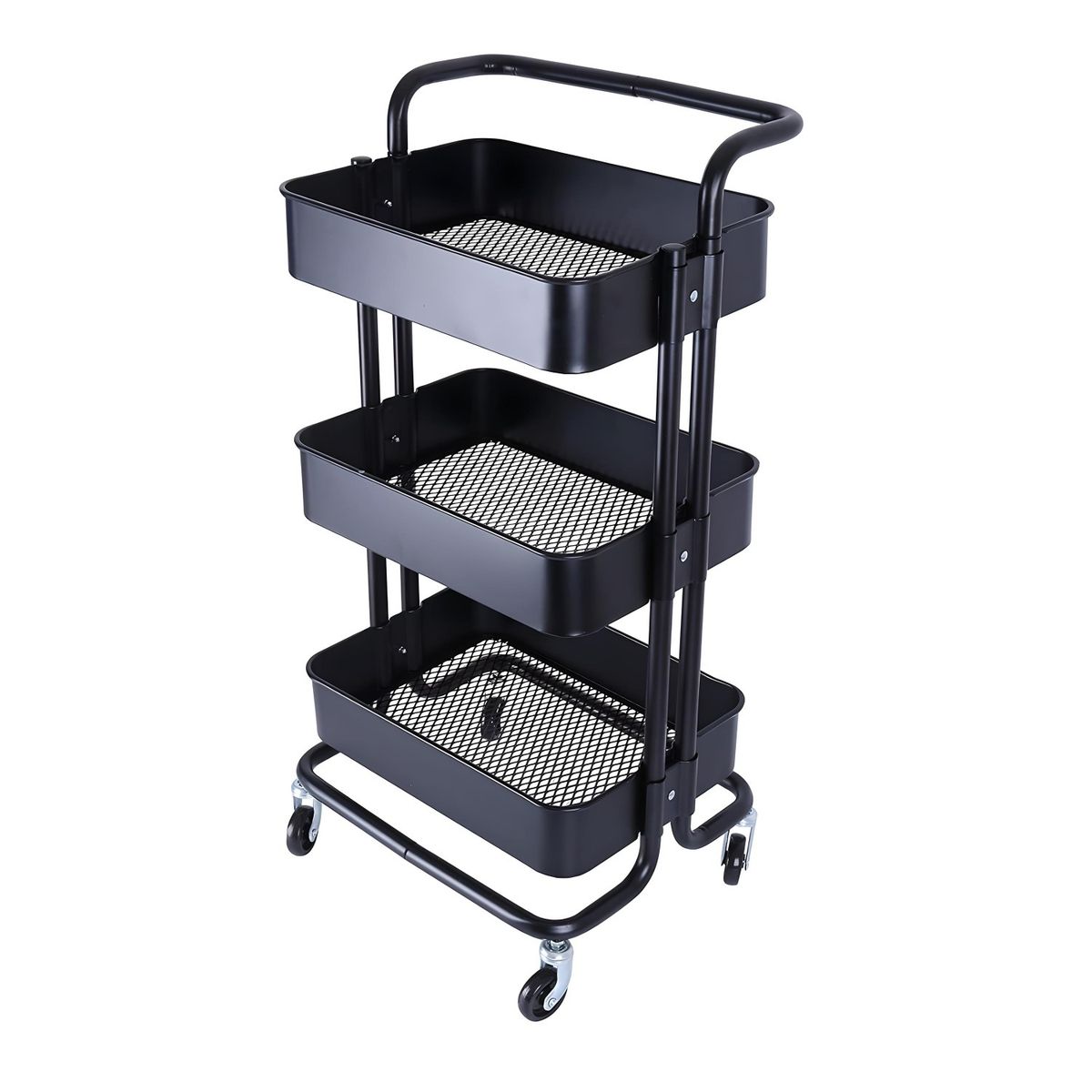 PROCHEF - Carro Multiuso Organizador 3 Niveles 100% Acero Negro