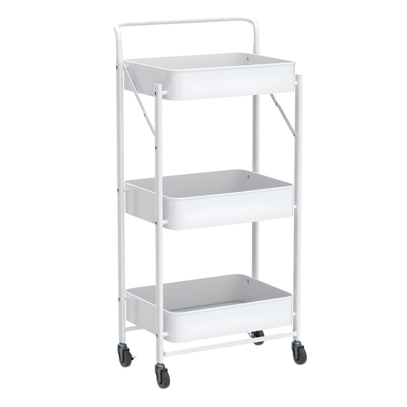 PROCHEF - Carro Multiuso Plegable de Acero Blanco 45x30x88 cm.