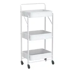 PROCHEF - Carro Multiuso Plegable de Acero Blanco 45x30x88 cm.