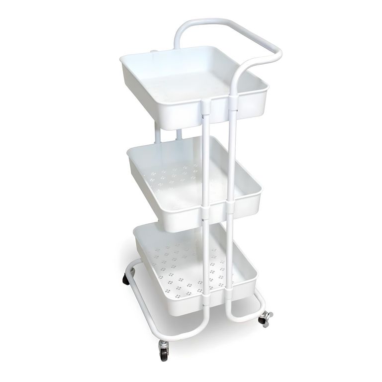 Carro Organizador Multiuso Blanco Bandejas Plasticas