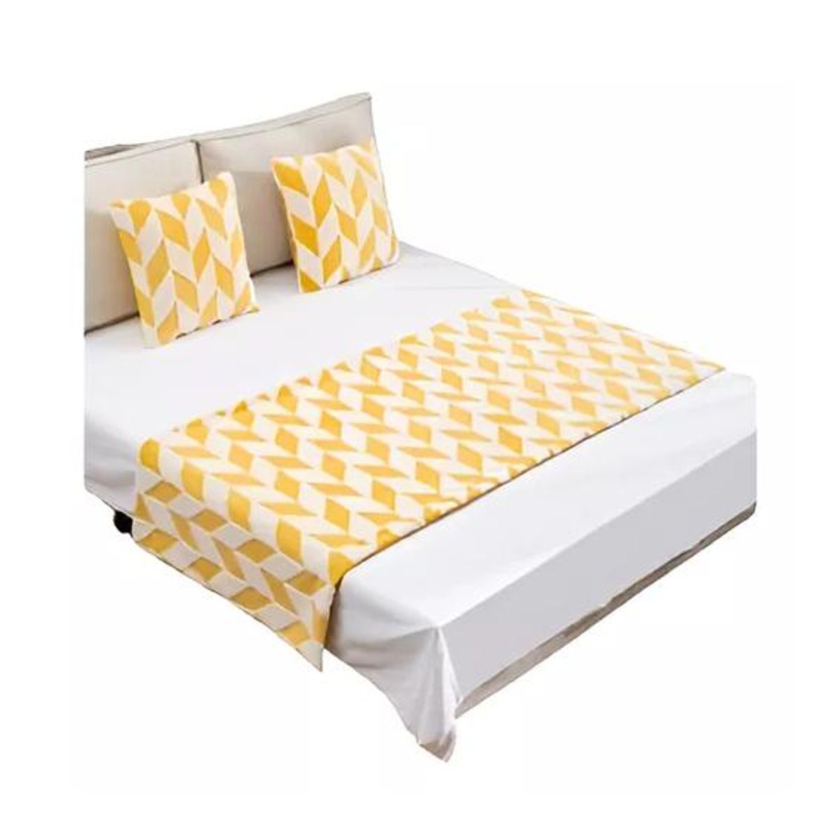 GENERICO - Piecera peluda con 2 fundas de cojín color amarillo