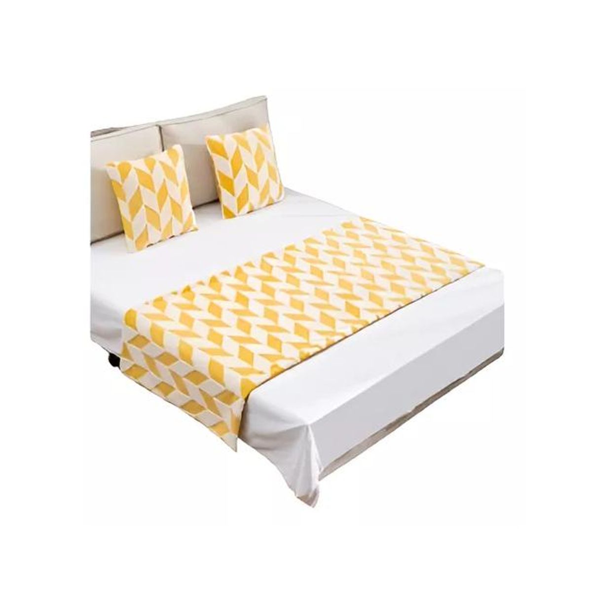 GENERICO - Piecera peluda con 2 fundas de cojín color amarillo