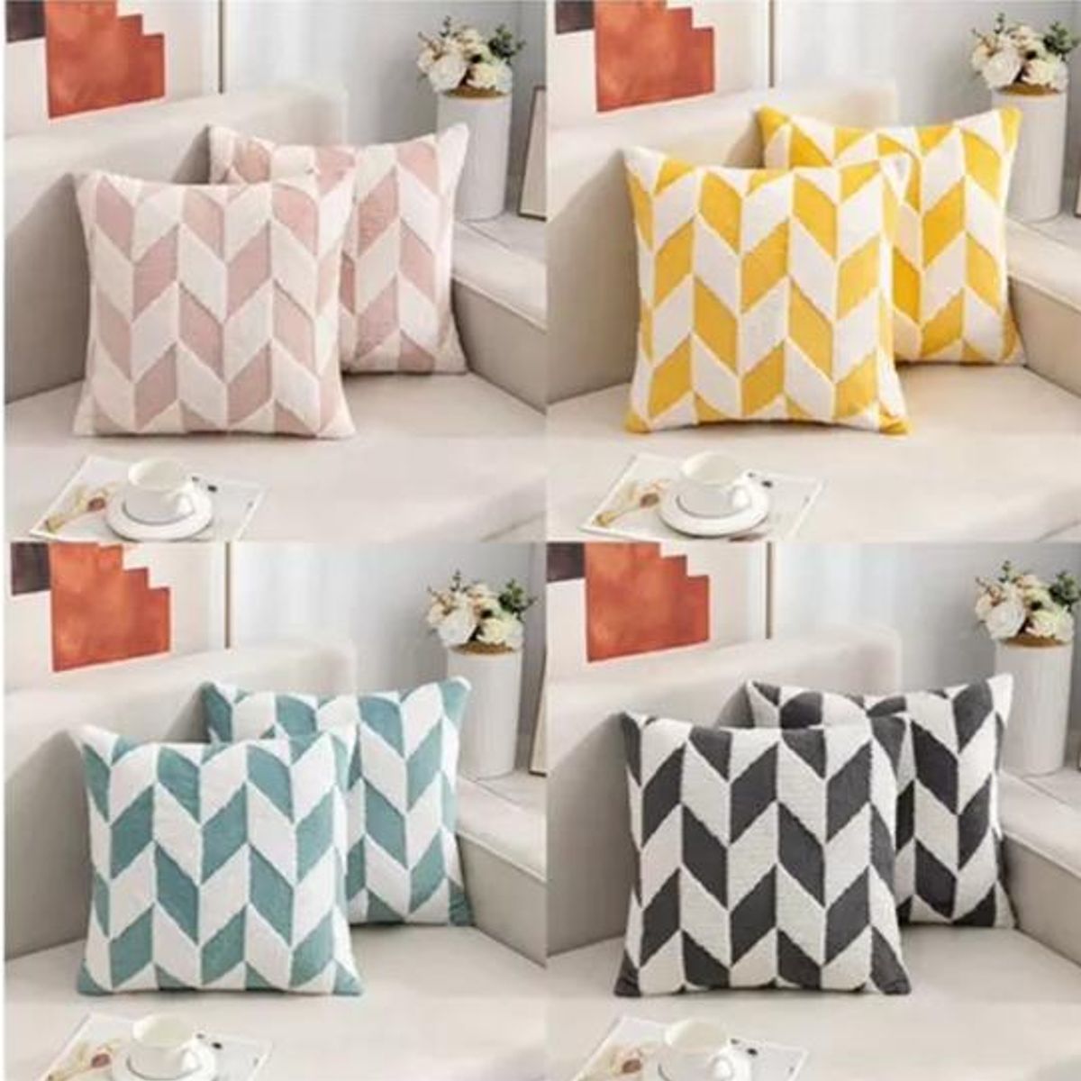 GENERICO - Piecera peluda con 2 fundas de cojín color amarillo