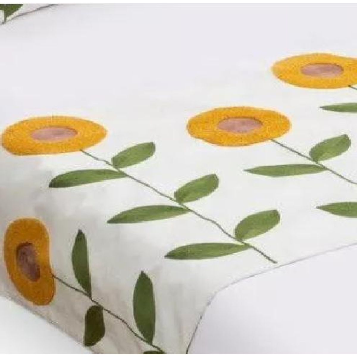 GENERICO - Piecera bordada + 2 fundas de cojín diseño floral 8 color blanco