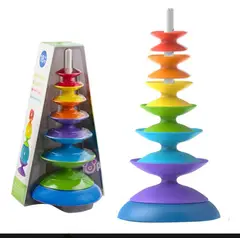 GENERICO - Torre De Anillos Giratoria Encaje Rainbow Para Apilar