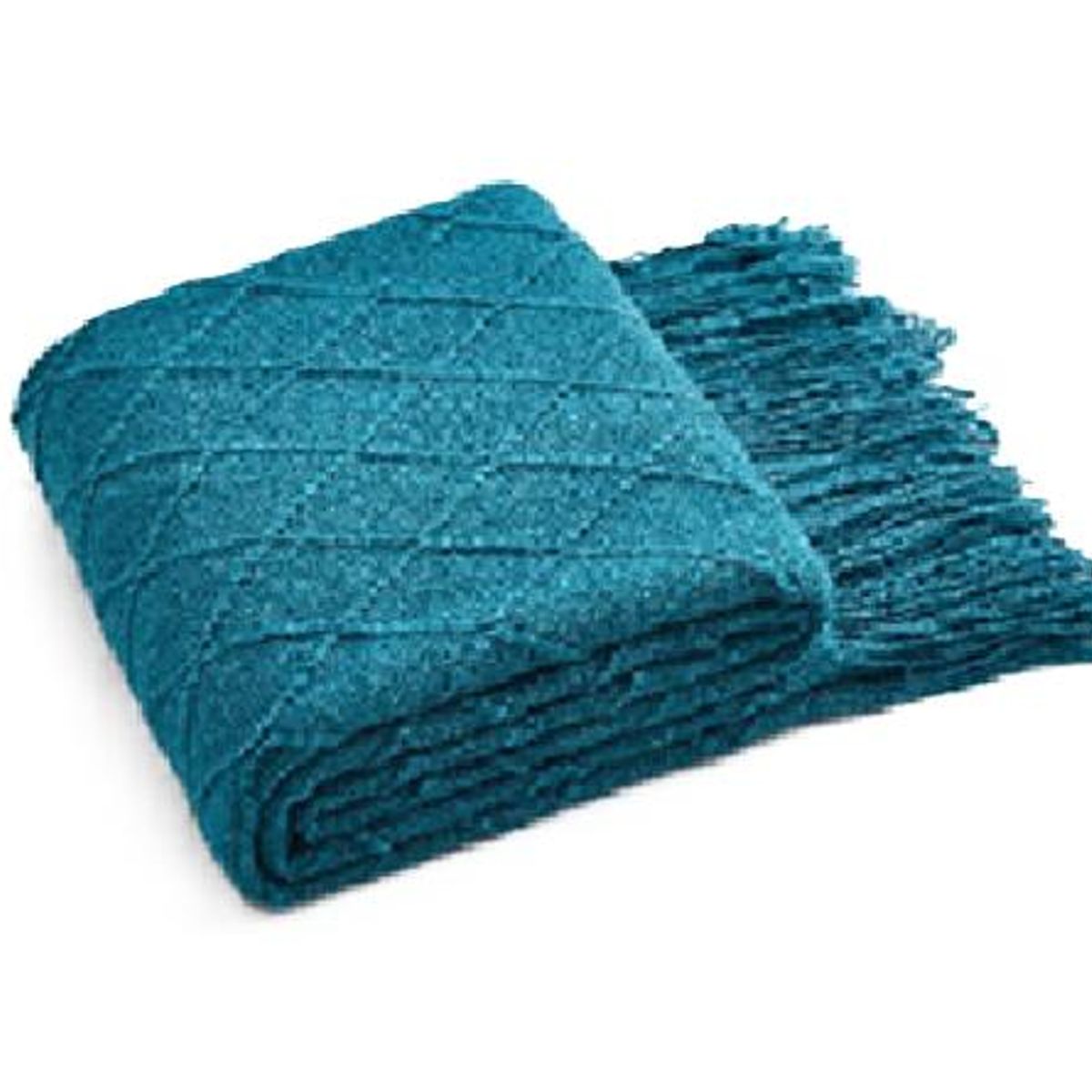 GENERICO - Manta decorativa tejida para sillón piecera o cama color verde oscuro