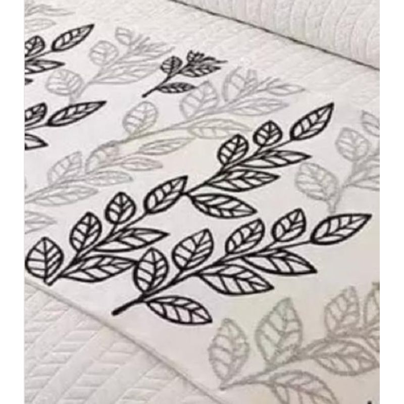 GENERICO - Piecera bordada para cama sin fundas de cojín diseño 6 color crema