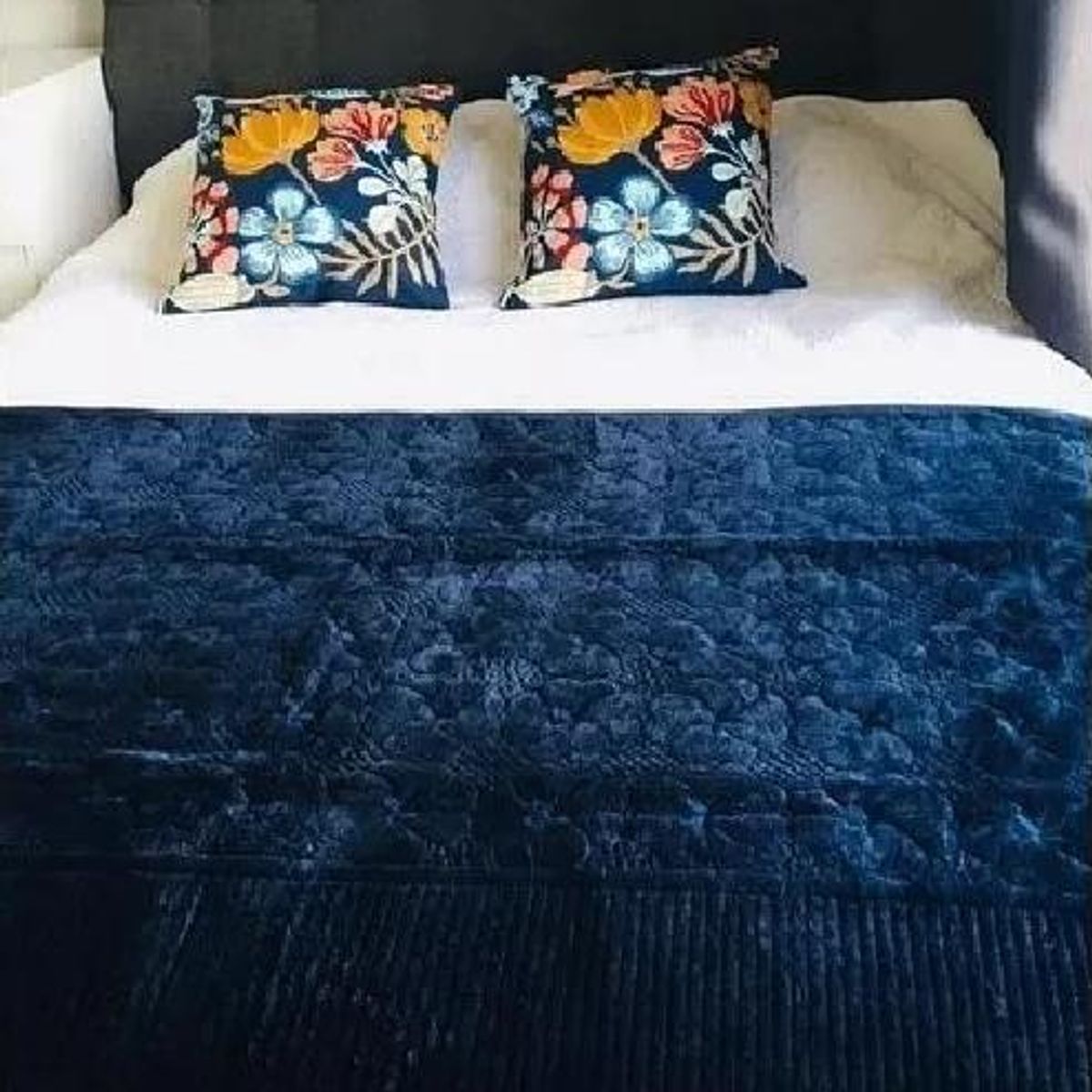 GENERICO - Piecera polar tela reversible 95x210 cm color azul