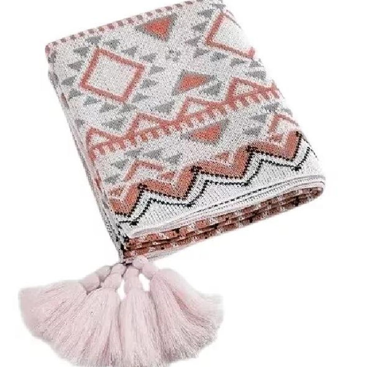 GENERICO - Manta decorativa tejida para sillón piecera o cama bohemia multicolor