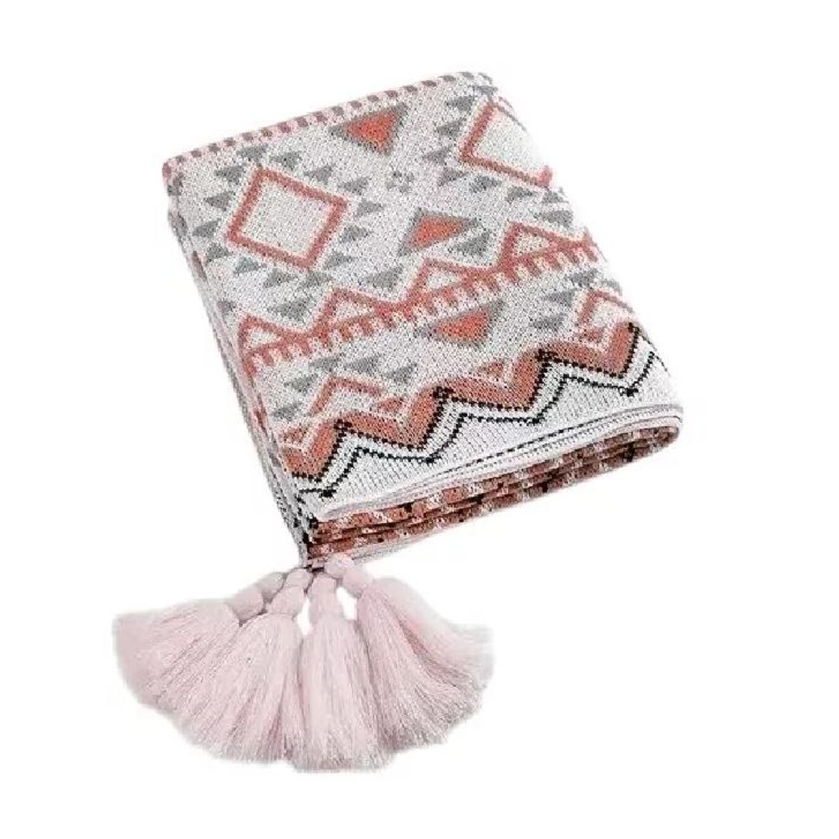 GENERICO - Manta decorativa tejida para sillón piecera o cama bohemia multicolor