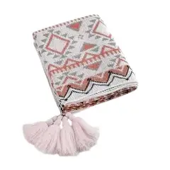 GENERICO - Manta decorativa tejida para sillón piecera o cama bohemia multicolor