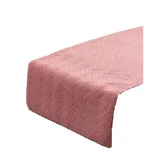 GENERICO - Piecera de cama terciopelo plush king + 2 fundas 70x210 cm color rosa