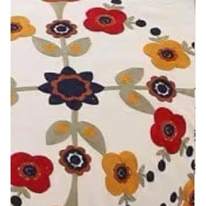 GENERICO - Piecera bordada para cama sin fundas de cojín diseño 10 color crema
